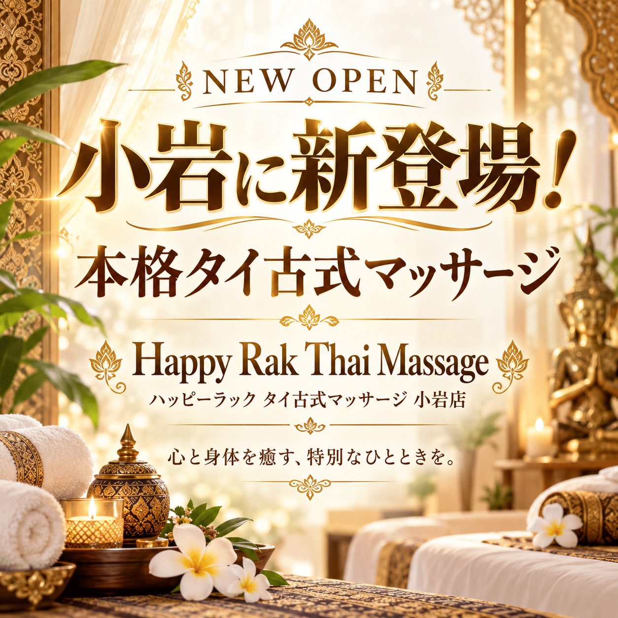 小岩に新登場！千葉 野田 愛宕 タイ古式マッサージ | ヌン